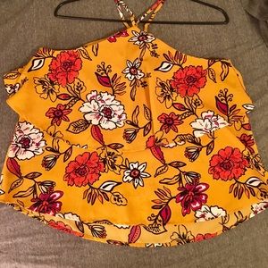 Boutique halter style spaghetti strap in mustard